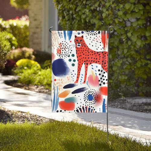 Drapeau de jardin léopard en tissu double face haute qualité 71x101 cm - 4