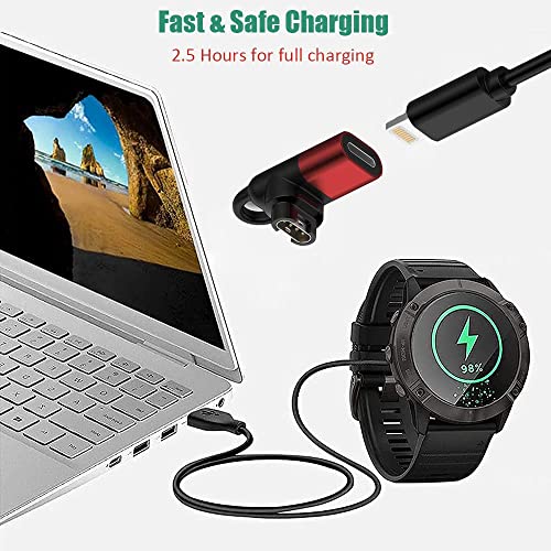 Ankky Garmin Watch Charger To 8-Pin Adapter 90 Degrees, Compatible With Garmin Fenix 7/7S/7X/6S/6/6X/5S/5/5X, Instinct 1/2/2S/Tide/Tactical, Forerunner, Vivomove,Vivoactive,Venu Series And More Black #TOP3