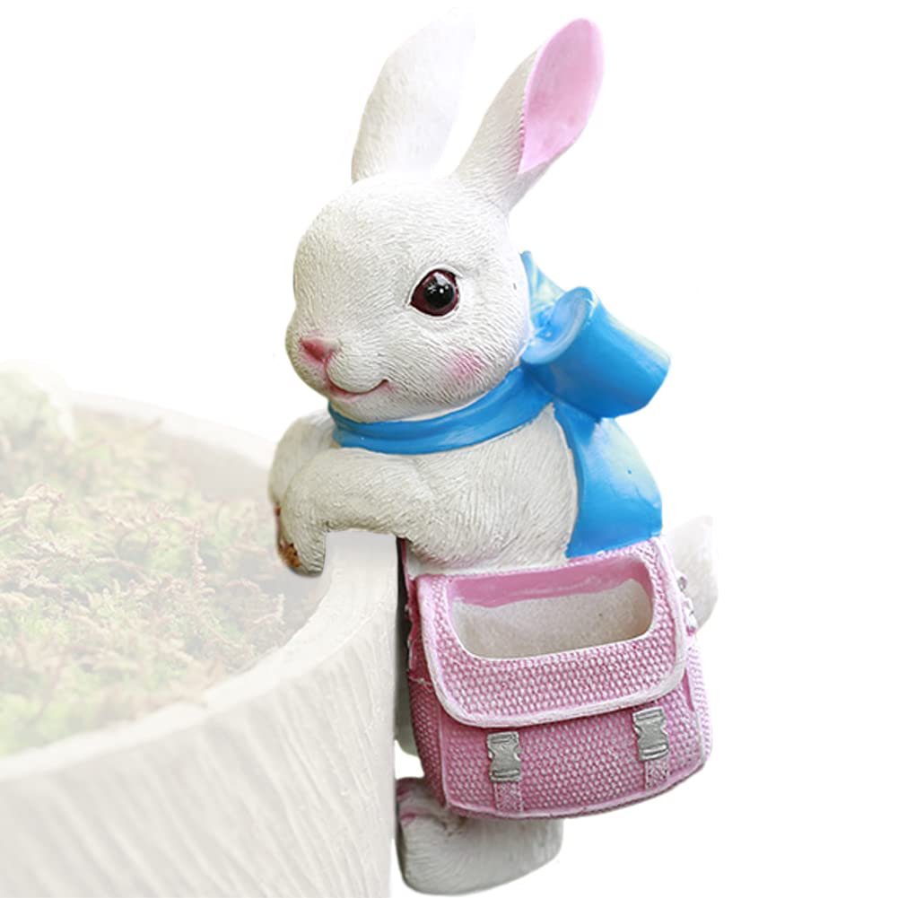 Blumentopf-Hugger Als Kaninchen-Figur – Aus Harz, Hängend, Für Topfränder Bis 2 Cm, Garten-Deko Innen & Außen