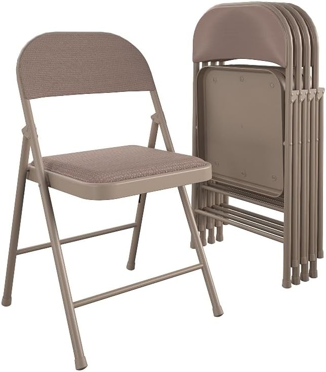 Cosco Silla plegable de tela SmartFold en lino antiguo (paquete de 4)