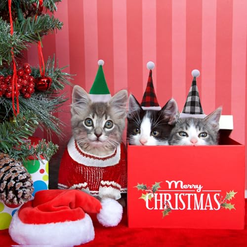 4 Pares Disfraz Navidad Para Cobaya Pequeña con Bufanda miniatura 4