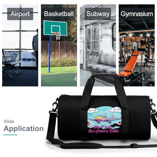 My First Airplane Ride Sports Gym Bag Travel Duffel Workout Bag with Adjustable Strap3