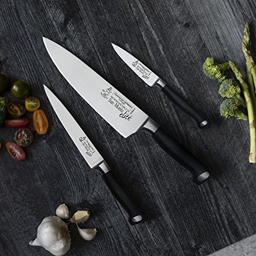 Messermeister San Moritz Starter Set - Includes 8" Stealth Chef's Knife, 6" Utility Knife & 3.5" Paring Knife - Rust Resistant & Easy To Maintain #TOP5