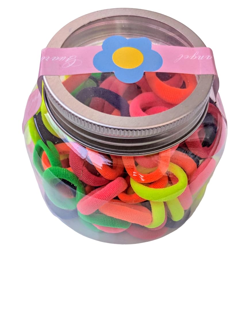Multicolor Hair Accessories for Kid Girls – Cotton Elastic Rubber Bands | Soft & Stretchable Hair Ties | Non-Slip Ponytail Holders for Toddlers, Babies & Children (Pack of 100) (Dark)-image-40