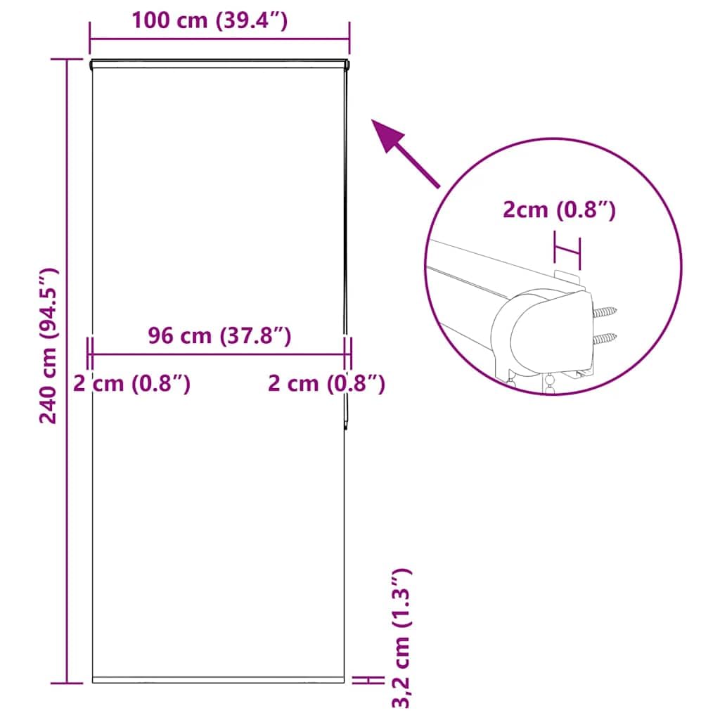 Cortina de ducha enrollable con casete de 100 x 240 cm, tejido PEVA ancho 96 cm, resistente al agua, con riel de aluminio, conector de cadena, ahorra espacio, para baño, opaco, fácil de montar