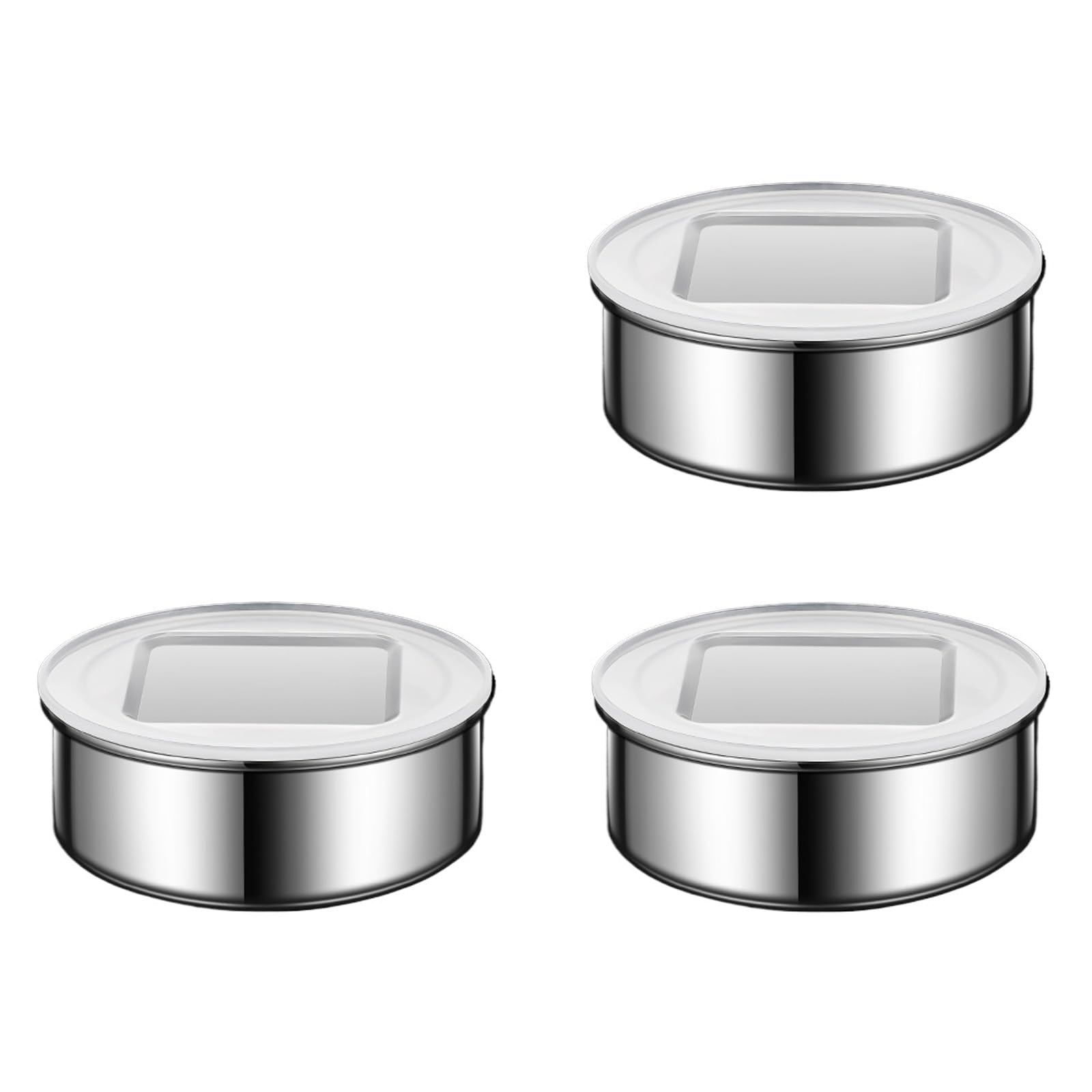 TFAOYS 3 / 4Pack Spices Container Stainless Steel Storage Jars for Seasonings with Clear Window Lid Spices Jars for Cooking Enthusiasts
