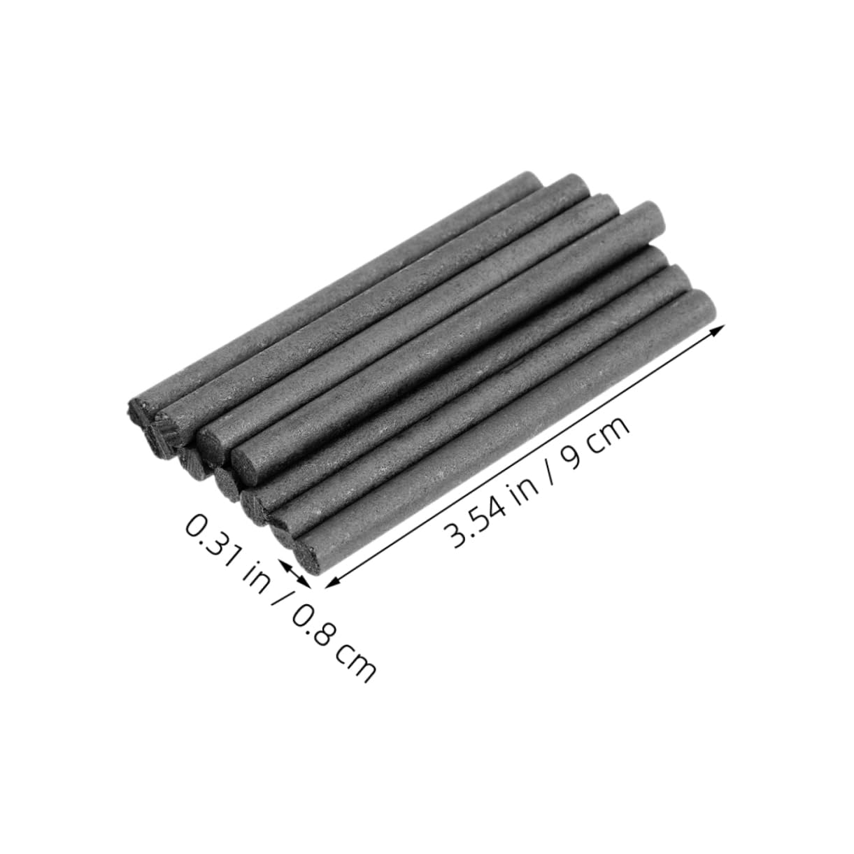 Beatifufu 8mm Graphite Electrode Carbon Rods Conductive Stir Bars Heavy Duty Graphite Mixing Sticks for Metal Melting