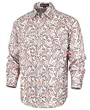 BOCOMAL FR Shirts Printed Paisley Lightweight Pearl Snaps Down Flame Resistant NFPA2112 CAT2 Work Shirt