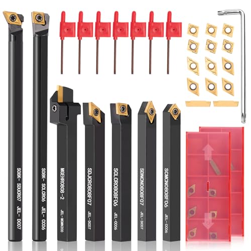 Donken Drehmeißel mit Wendeplatten, Drehwerkzeughalter Set Inhalt 7 Stk. 8mm...