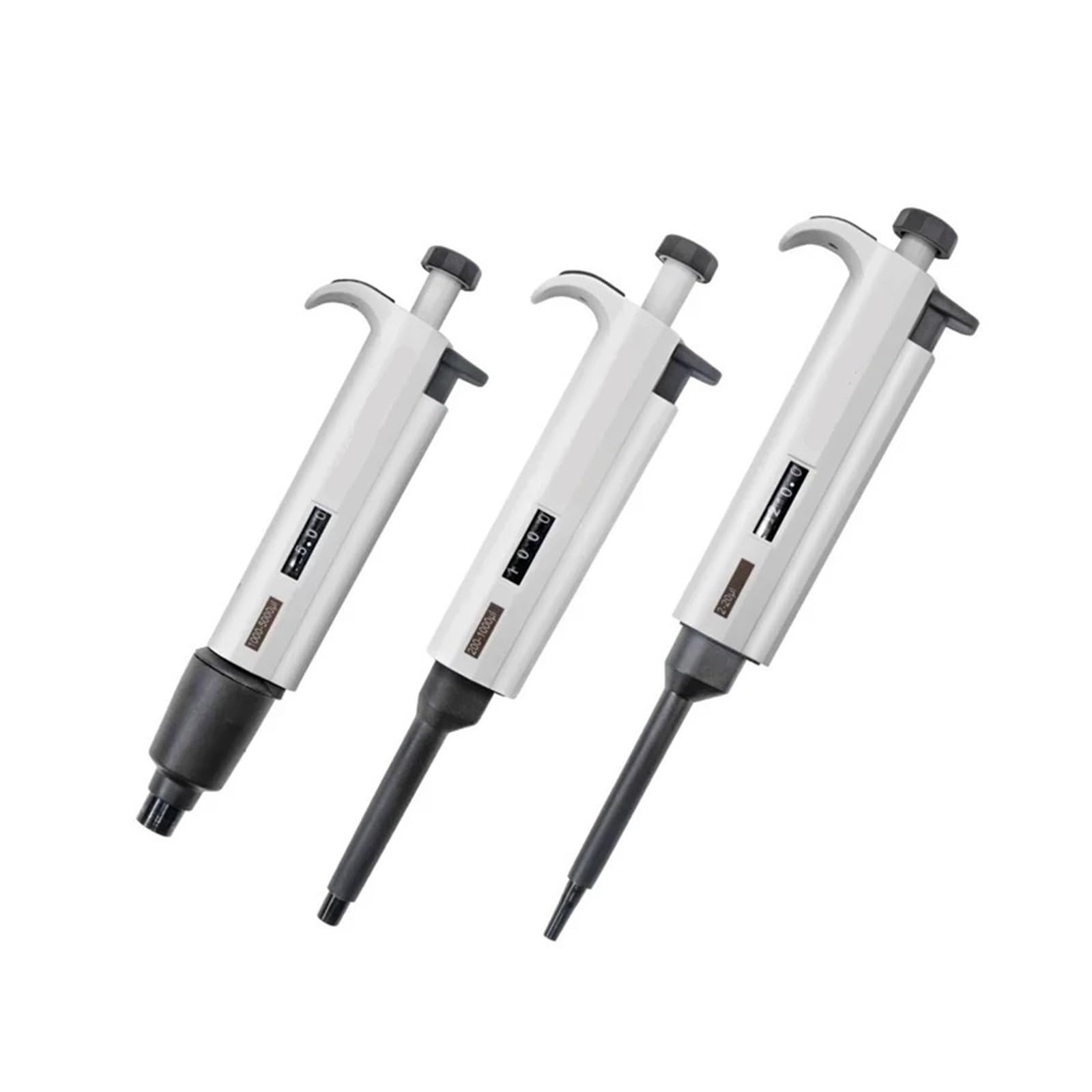Pipette 2 Stück Labor-Mikropipette, Verstellbare Digitale Einkanalpipette, Halbkunststoff Mit Spitze 0,1–10 Ml für Labor(M100-1000ul)