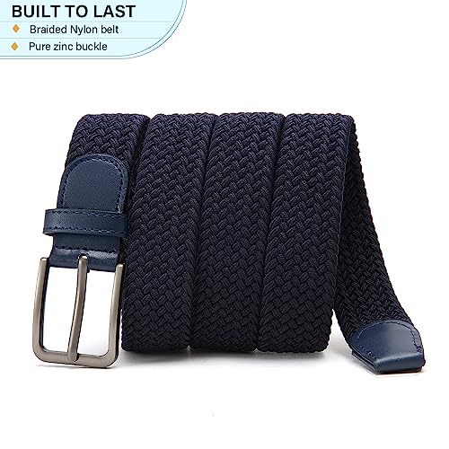 Image of DOOPAI Braided Stretch Belt for Men, Elastic Woven Belt, casual Fabric Golf Belt, 1 3 /8 inch for golf pants jeans, Gift Box