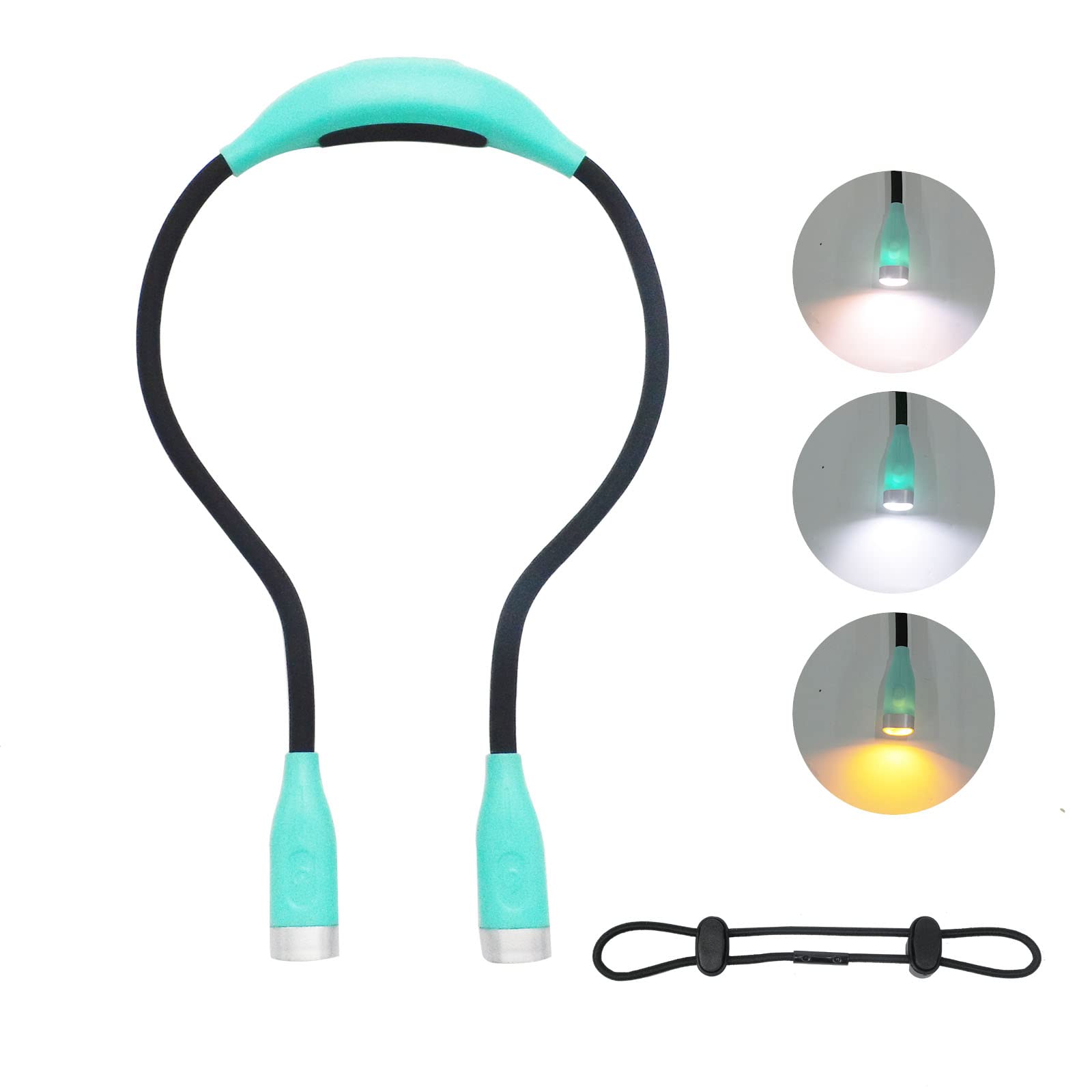 Book Reading Light, Neck Light Anywhere Hands Free, Flexible, Lightweight Comfortable Wear, Rechargeable,3 Modes Reading Lights for Books in Bed with Amber Light. Gifts for Knitters & Crafts(Green)