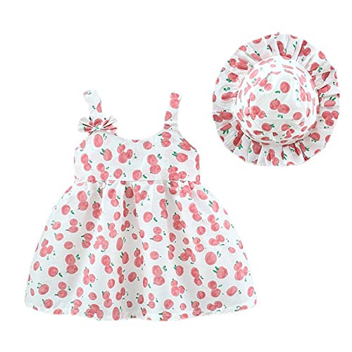 Vestido infantil para bebês meninas, verão, boêmio, floral, com alças, babados, sem mangas, casual,