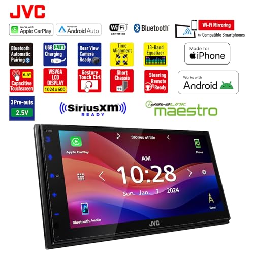 JVC KW-M695BW 6.8" Pantalla táctil receptor auto miniatura 5