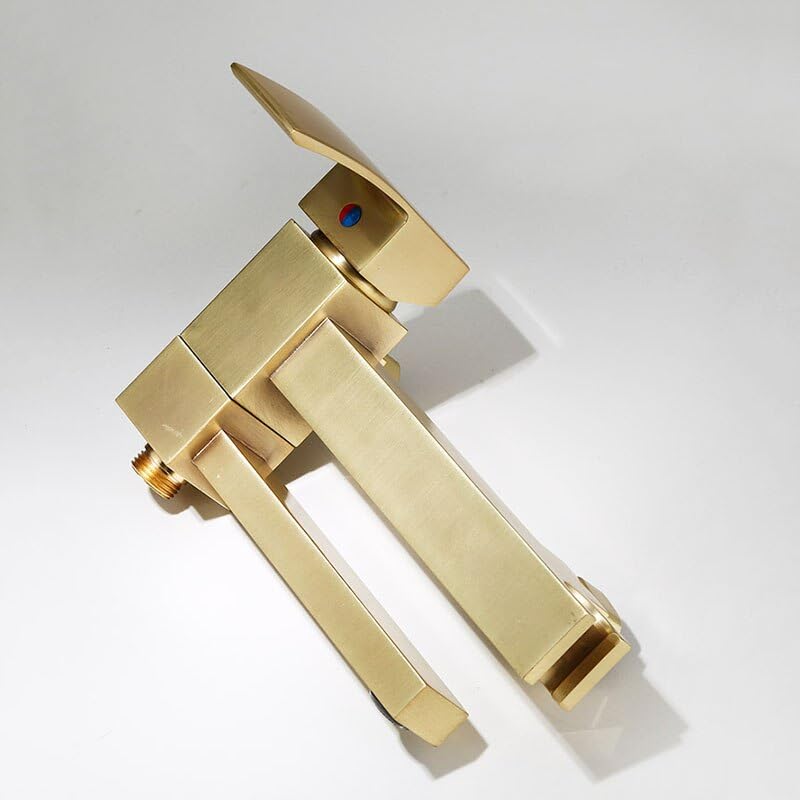 Robinet de douche de baignoire or brossé moderne