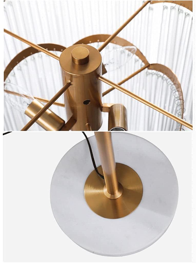 Stojące wysokie lampy Nowoczesna lampa podłogowa Kryształowa lampa stojąca 62,9 cala Lampy podłogowe z marmurową podstawą Wysoka lampa, 3 światła do salonu Sypialnia Lampka do czytania