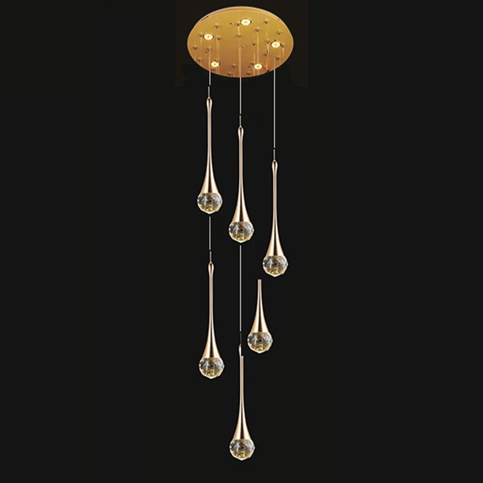 Lustre d'escalier LED pour salon et entrée de villa moderne