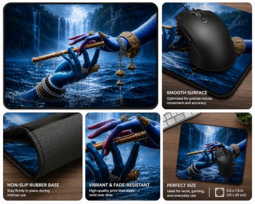 Image of Mouse Pad with Design, 24 x 20 cm, 3mm Thick Rubberised Base Mouse Pad for Computer, PC, Laptop (Anime - 5)