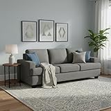AC Pacific Thomas 3 Seater Sofa, Modern Couch with Fabric Upholstery, Plush Cushions, Sturdy Wooden Frame, Contemporary Living Room Furniture for Home or Apartment, Grey