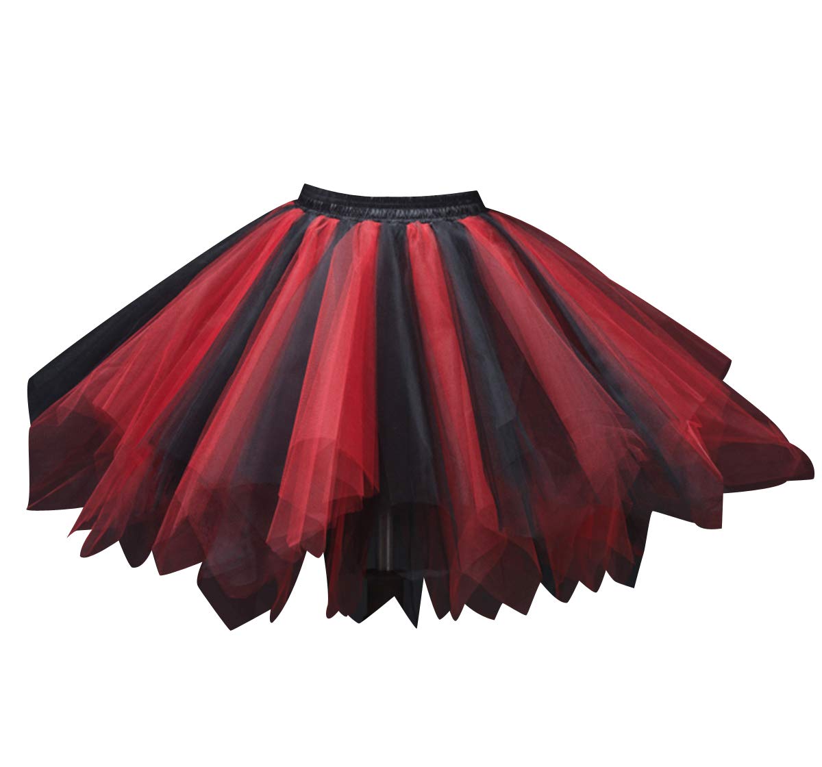 Pengniao Women's Red Black Tutu Skirt Adult Puffy Fancy Dress Tutu Skirts Tutus For Ruffle Fluffy Tulle Wedding Skirts For Adults Layered Underskirt Petticoat Tutu Costumes Dance Tutus Birthday Party