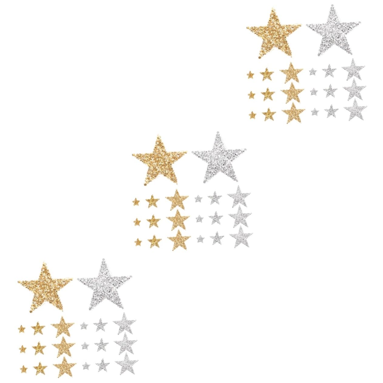 jojofuny 3 Set Patches Glitter Forma Stella Toppe Termoadesive Per Abbigliamento E Accessori Fai Da Te Decorazioni Per Borse E Riparazioni E Varie 30 Pezzi * 3