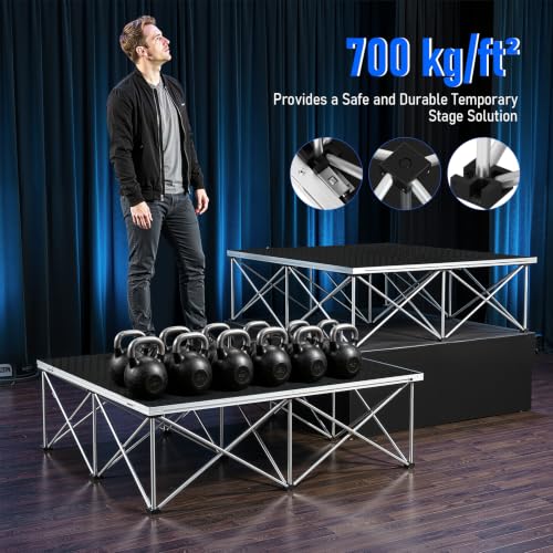 Image of 4x8ft Heavy Duty Portable Stage Platform, 1540 lbs Capacity Modular Stage