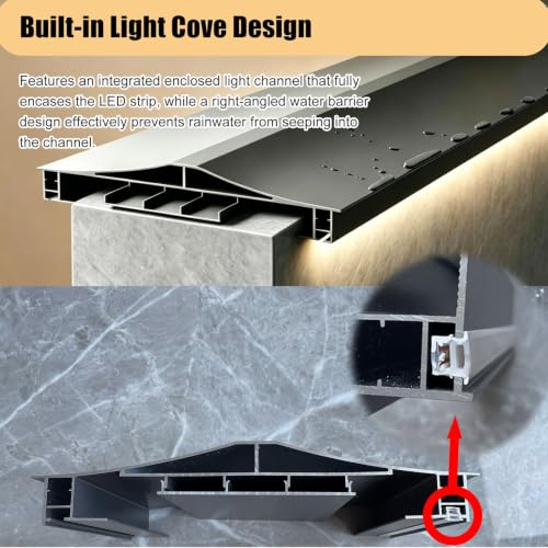 Deflector de lluvia de aluminio de 331mm para muros de patio 6