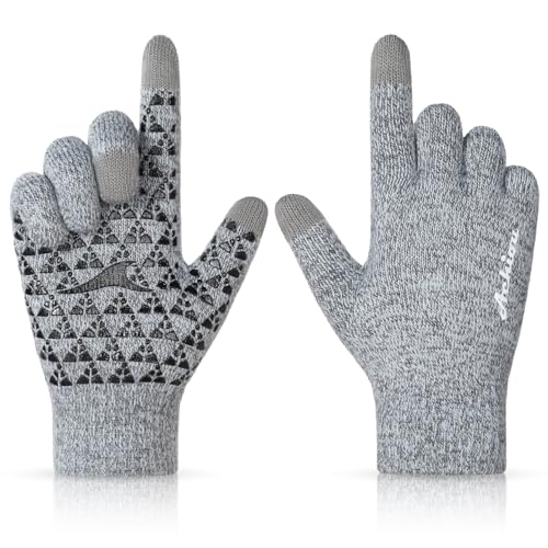 Image of Achiou Winter Gloves, Glove for Men Women, Upgraded Touch Screen Texting Warm Running with Thermal Soft Knit Lining