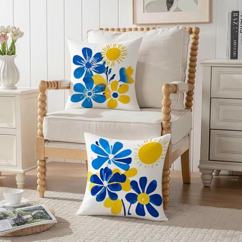 Housse coussin 80x80cm imperméable velours bleu contre taches salon