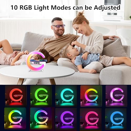 Les-Theresa G Light Wireless Charger Bluetooth Speaker Bedside Lamp Wireless Charger Light - Image 3