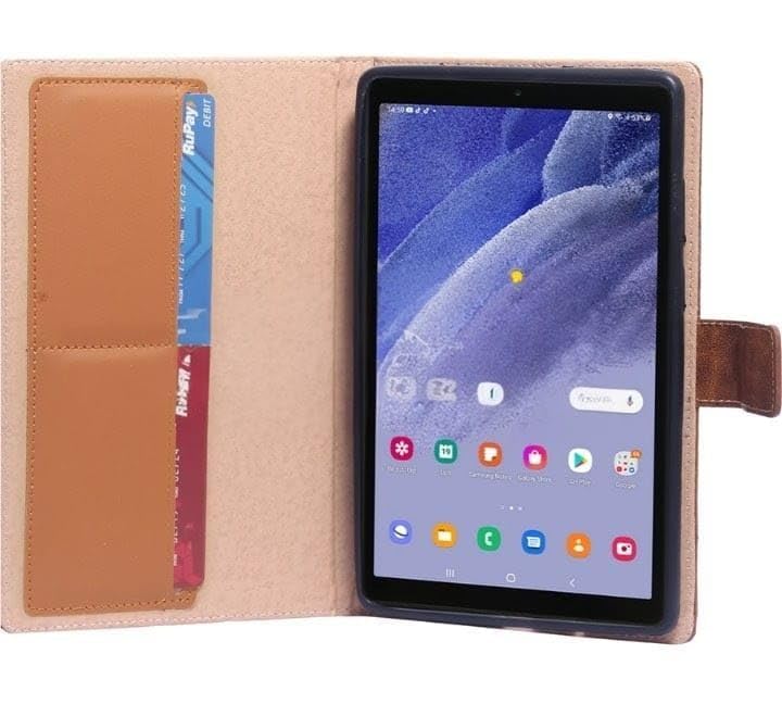 Image of Premium Flip Cover for Samsung Galaxy Tab A7 Lite 8.7 Inch, PU Leather, Soft TPU Back, Magnetic Stand, Professional Style (Grey)