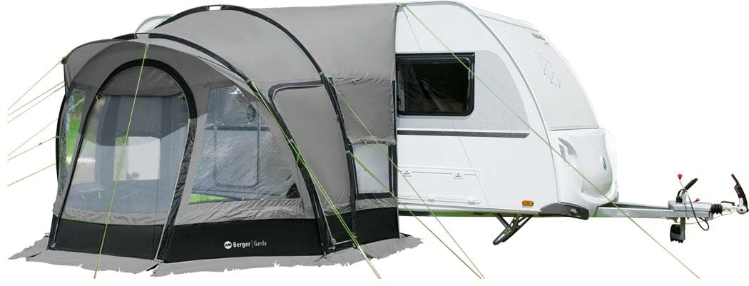 BERGER Garda Reisevorzelt 3 x 3 m | Wohnwagen Camping-Vorzelt mit Stehhöhe | schneller Aufbau | Anbauhöhe von 240 bis 255 cm | Wassersäule 3000 mm, UV-beständig