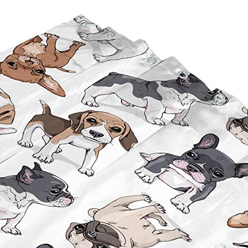 Rideau de douche chiots polyester lavable pour en finir avec l'humidité