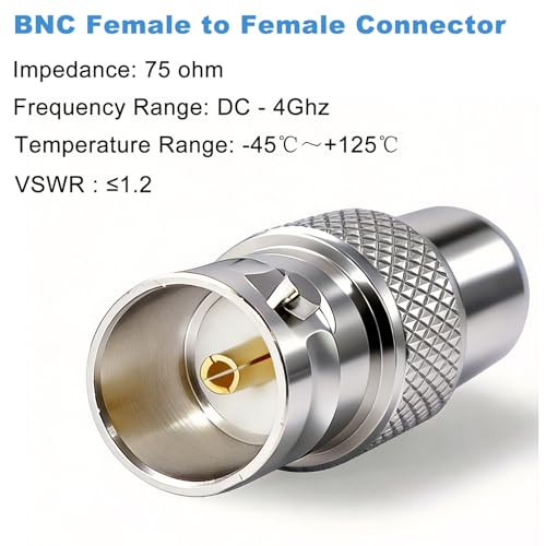6-Pack Conectores BNC Hembra a Hembra 75 Ohm miniatura 3