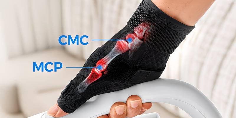 Image of Xfinity Fitness Thumb Spica Splint with Wrist Support for Men & Women | Adjustable Thumb Brace for CMC & MCP Joint Stability | Breathable Wrist & Thumb Support for Tendonitis, Sprain & Recovery (Black)