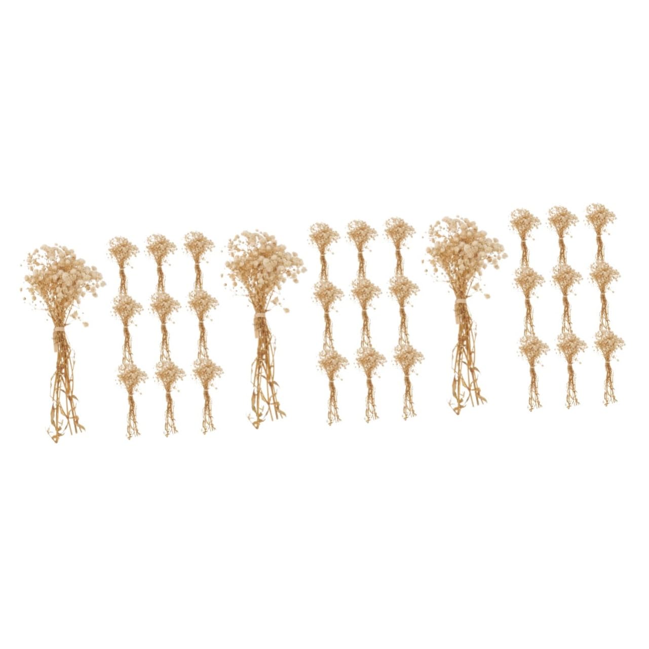 COHEALI Lot De 3 Mini Bouquets De Gypsophiles Séchés 10 Fleurs Séchées pour Travaux Manuels Composition Artificielle pour Décoration De Table