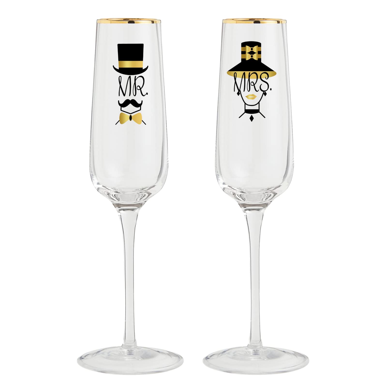 Bicchieri Champagne Mr E Mrs - Set Di 2 Personalizzati | Regalo Matrimonio O Anniversario - Foto 10