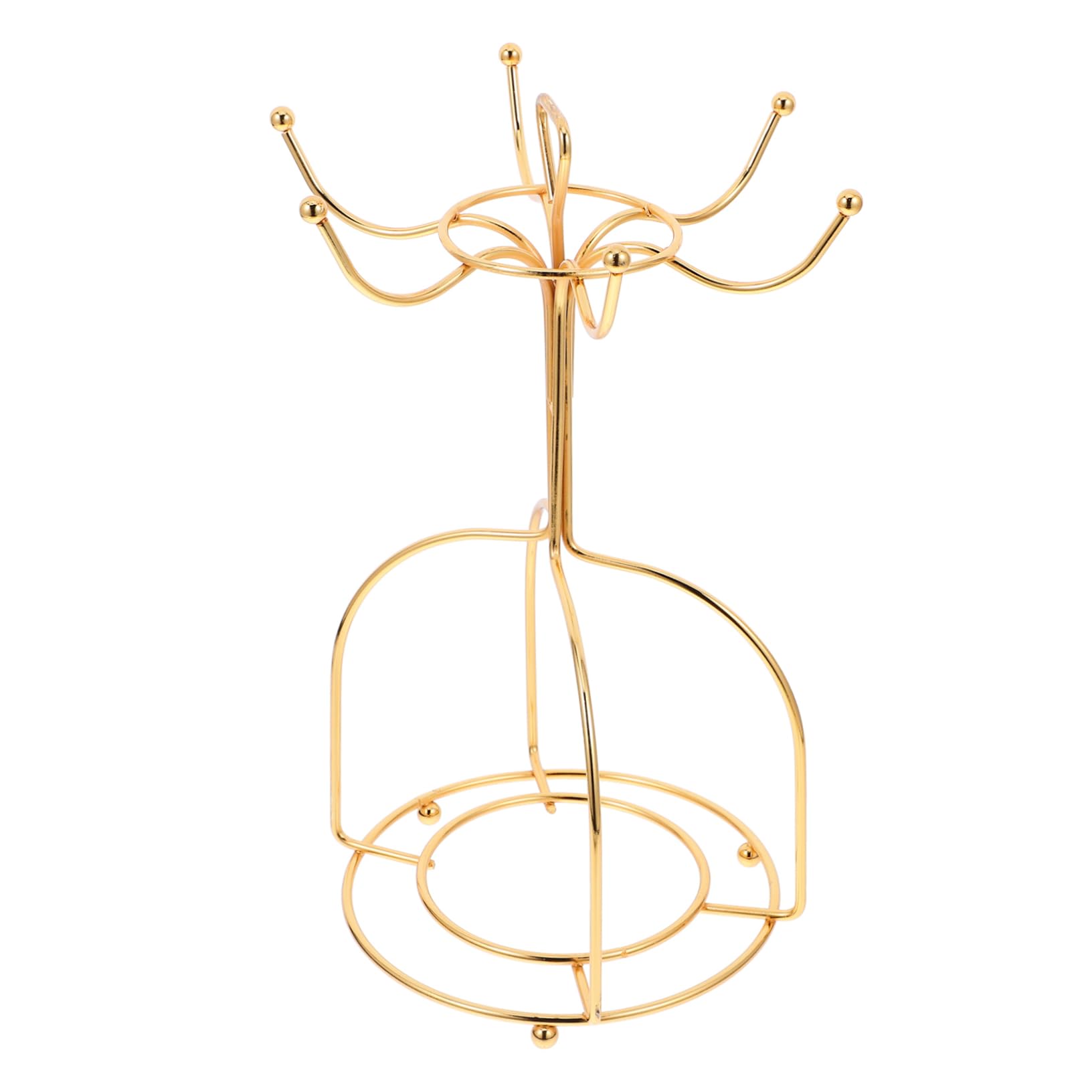 OUNONA Cup Storage Rack Large Stack Mugs Lid Cup Stand for Desk Organizer Shape Tumbler Cups Racks Cup Holder Cup Rack Multifunctional Mug Stand for Counter Desktop Golden Iron