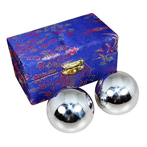 Ccsluo 2.8Inch Solid Stainless Steel Baoding Balls with Gift Box. Chinese Health Balls for Hand Therapy, Exercise, Stress Relief and Sincere Gift