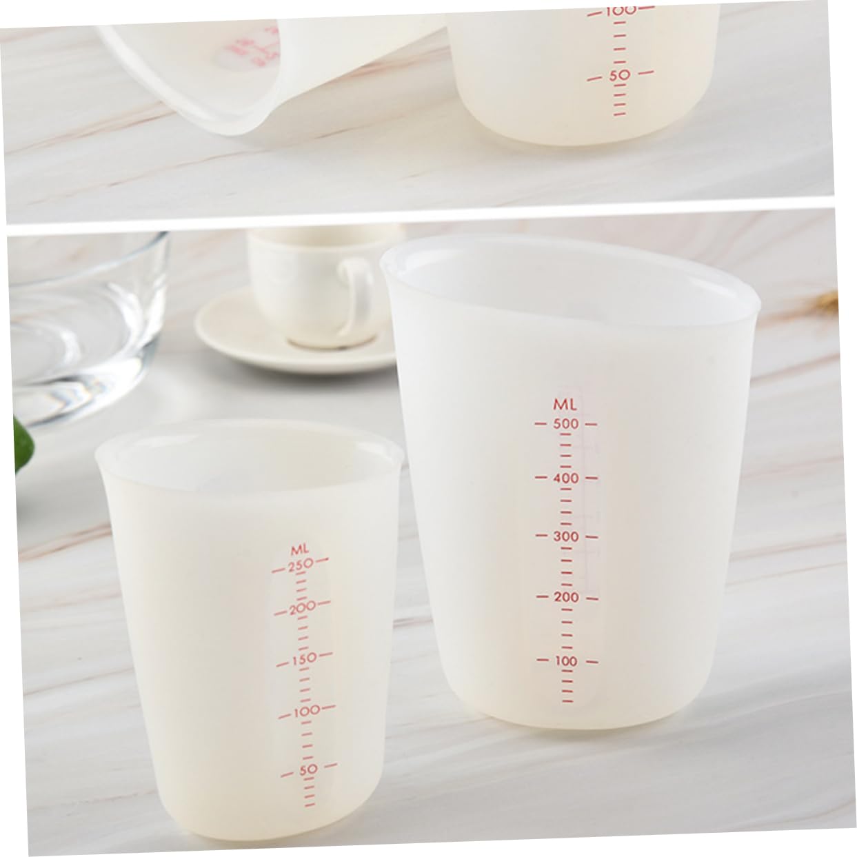 Amosfun 6 Pièces Récipient à Avec Graduations Petit Verre Doseur Tasse à Mesurer Visible Pichets Gradués Verser Une Tasse à Mesurer Tasses à Mesurer De Cuisine Tasse à Blanche