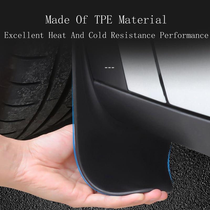 Miniatura 2 de StarYtbl - Juego de 4 aletas de barro mejoradas para Tesla Modelo 3, protectores contra salpicaduras de alta resistencia, sin taladros, delanteros y