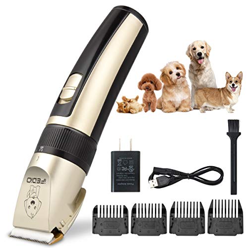 TXPY Professional Dog Clippers Rechargeable Cordless Pet Grooming Kit Low Noise Dog Grooming Clippers Suitable for Dogs Cats and Other Pets House Animals