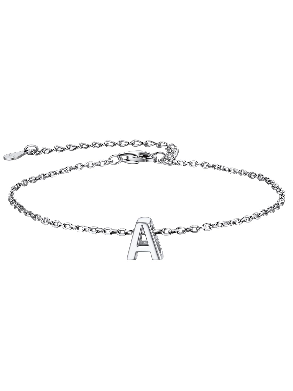 – ChainsPro 925 Sterling Silver Heart Initial Bracelet for Women Girls,16+5cm (Gift Wrapped)