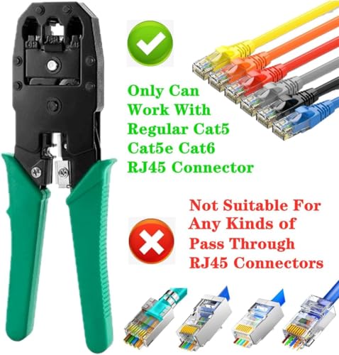 Image of COMTECH cat5 kit Crimping Tool Kit for Network Cable Repair Set Crimper 8P8C 4P4C 6P6C Connectors RJ45 RJ11 RJ12 Cat5 Cat6 Lan Cable Tester Network Repair Tool Portable Wire Stripper