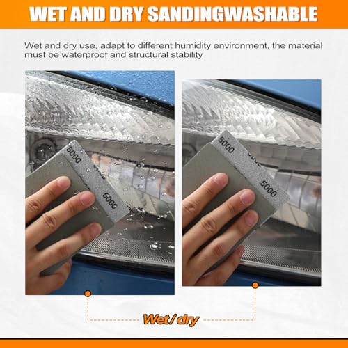 Image of POLIWELL Auto Performance Sandpaper 3 Pack 3.6 inchx9 inch 5000 Grit | Fine Grade Abrasive Sheet Ideal for Wet Polishing Car Detail Scratches Made for Refined Finishes