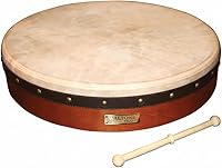 Vista 7 de Waltons Bodhrán 18 pulgadas (Brosna Cross) - Instrumento irlandés hecho a mano - Tono nítido y musical - Batidor de madera dura incluido con compra