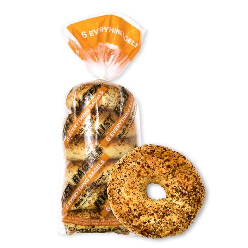Just Bagels Everything Bagels - 4 Packs Of 6 Bagels Per Pack - 24 Total Non-GMO