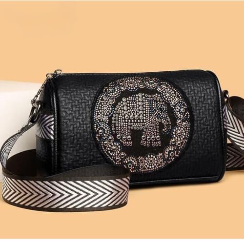 Image of Elephant Studded Sling Bag | Designer Broad Strap Shoulder Bag for Women