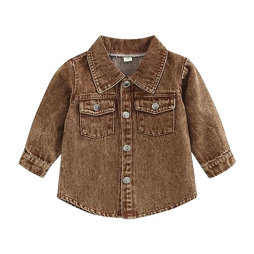 Boy Denim Coat Top Spring and Autumn Long Sleeve Denim Cardigan Children's Coat Drift Coat