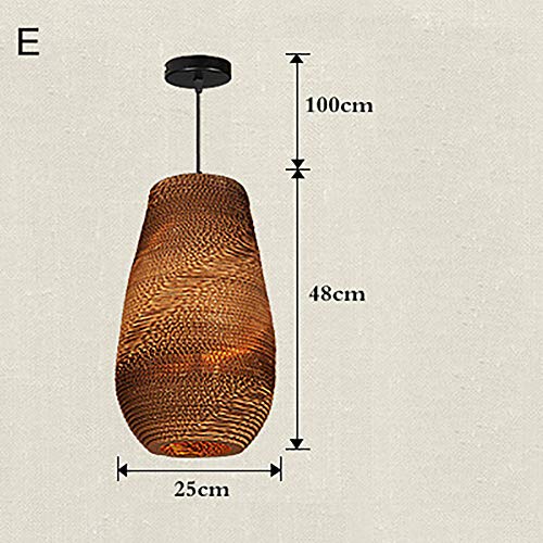 DECORATZ LED Rétro Restaurant Zeppelin Lustre, Abat-Jour en Papier ondulé en Forme de nid d'abeille E27 Pendentif pour Droplight pour Cafe Foyer Suspension luminaire décoration-E25CM